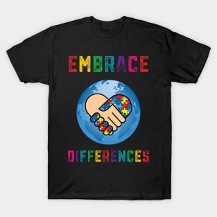 Embrace Differences Autism Awareness Day Month T-Shirt